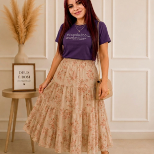 Camiseta, Roxo"Proposito"