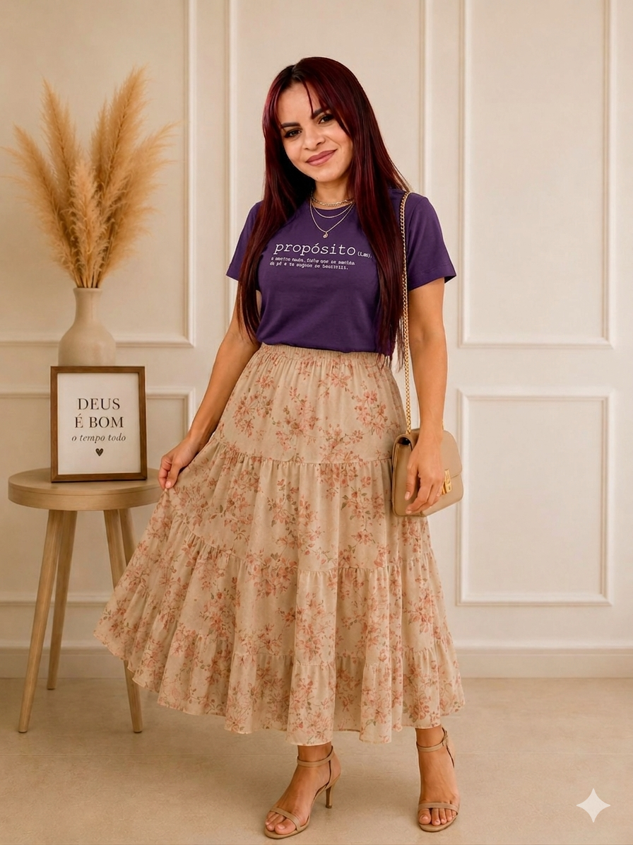 Camiseta, Roxo"Proposito"