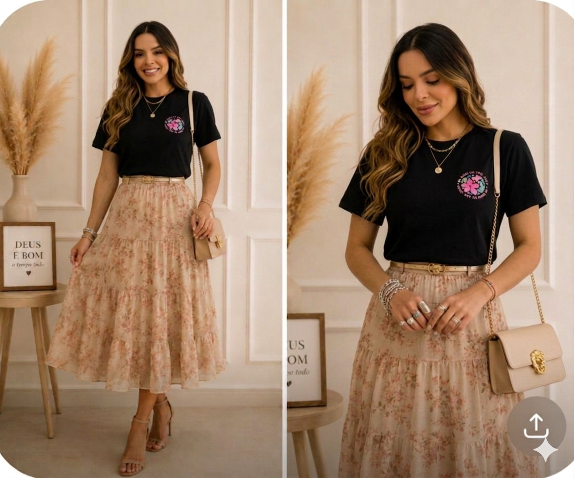 Camiseta, Preta, "Flores Be Kind To All Kinds". - Imagem 3