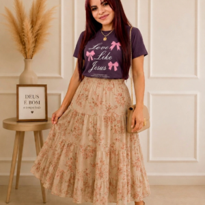 Camiseta, Roxa, "Love Like Jesus".