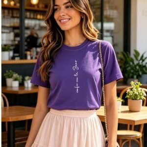 Camiseta, "Roxo"Confio em ti Jesus".